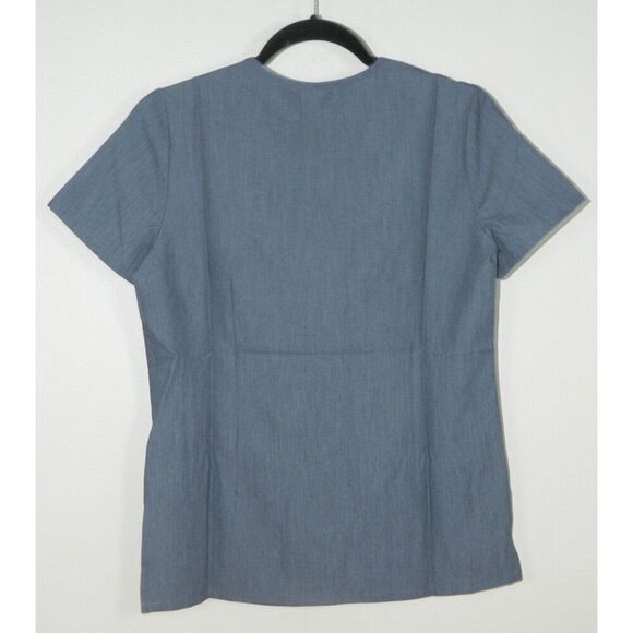 FIGS Technical Collection Scrub Top Women's X-Small Blue‎ Heather Denim Casma - Picture 7 of 11